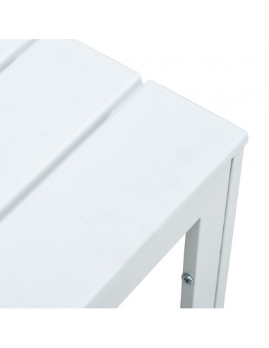 Tavolino da Caffè Bianco 78x78x74 cm HDPE Aspetto Legno