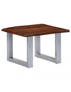 Tavolino da Caffè con Bordi Vivi 60x60x40 cm in Massello Acacia