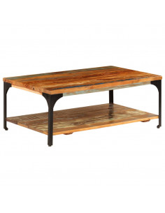 Tavolino da Caffè con Mensola 100x60x35 cm Massello di Recupero