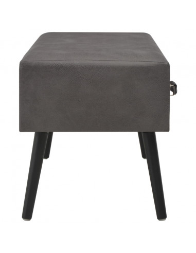 Tavolino da Caffè Grigio 80x40x46 cm in Similpelle