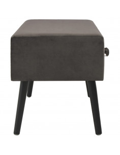 Tavolino da Caffè Grigio 80x40x46 cm in Velluto