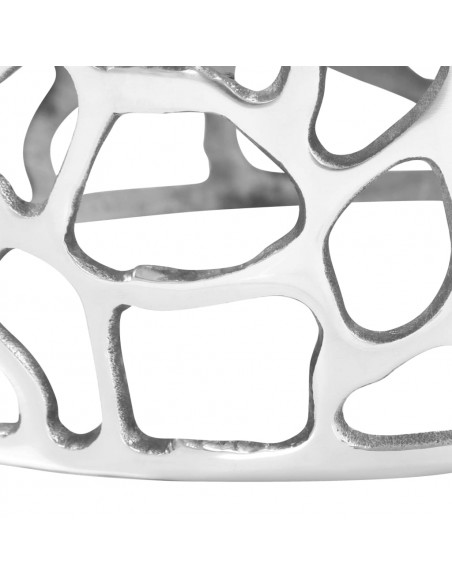 Tavolino da Caffè in Alluminio Pressofuso 70x30 cm Argento