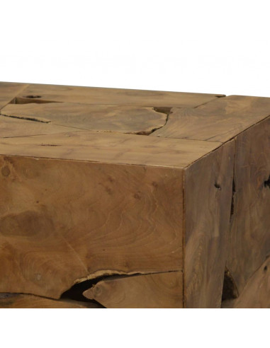 Tavolino da Caffè in Autentico Legno di Teak 50x50x35cm Marrone