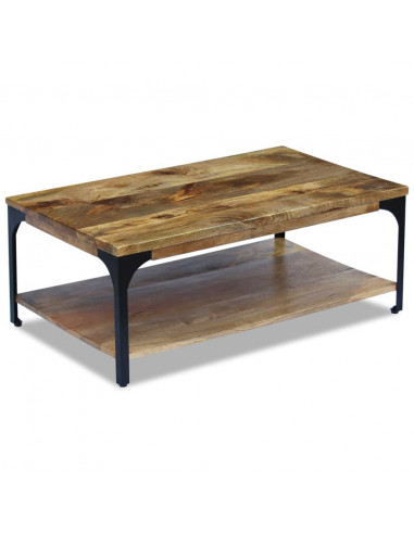 Tavolino da Caffè in Legno di Mango 100x60x38 cm
