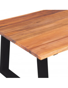 Tavolino da Caffè in Legno Massello di Acacia 110x60x40 cm