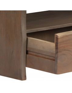 Tavolino da Caffè in Legno Massello di Acacia 90x50x40cm Grigio