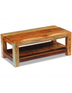 Tavolino da Caffè in Legno Massello di Recupero 90x45x35 cm