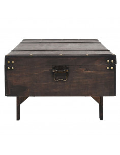 Tavolino da Caffè in Legno Massello Vintage 120x55x35 cm