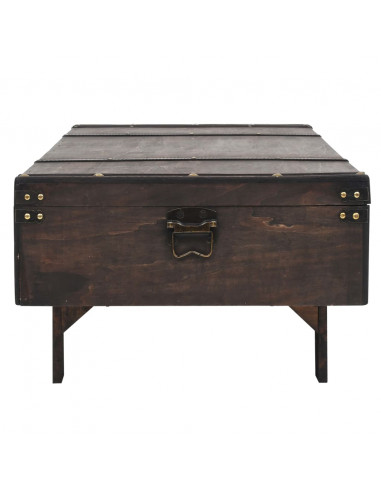 Tavolino da Caffè in Legno Massello Vintage 120x55x35 cm