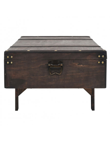 Tavolino da Caffè in Legno Massello Vintage 120x55x35 cm