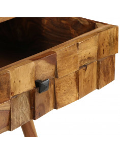 Tavolino da Caffè Legno Massello con Finitura Miele 110x50x37cm