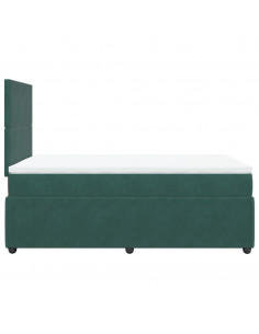 Giroletto a Molle con Materasso Verde Scuro 120x200 cm Velluto 2