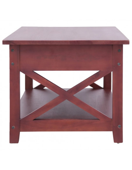 Tavolino da Caffè Marrone 100x55x46 cm Legno Massello di Mogano