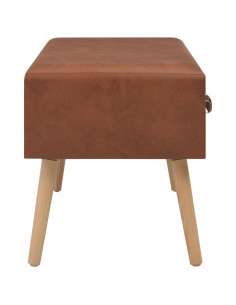 Tavolino da Caffè Marrone 80x40x46 cm in Similpelle