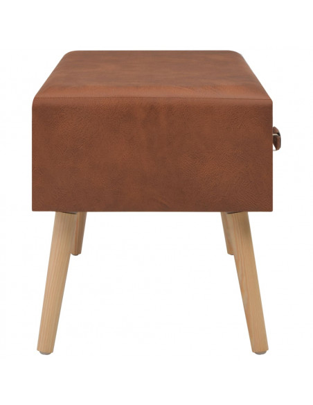 Tavolino da Caffè Marrone 80x40x46 cm in Similpelle