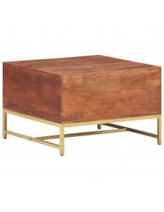 Tavolino da Caffè Marrone Miele 67x67x45 cm in Massello Acacia