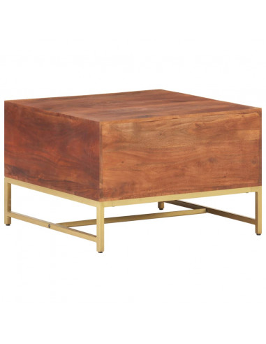 Tavolino da Caffè Marrone Miele 67x67x45 cm in Massello Acacia