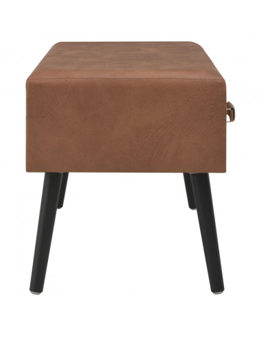 Tavolino da Caffè Marrone Scuro 80x40x46 cm in Similpelle