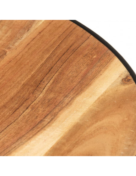 Tavolino da Caffè Nero 68x68x36 cm in Massello di Acacia