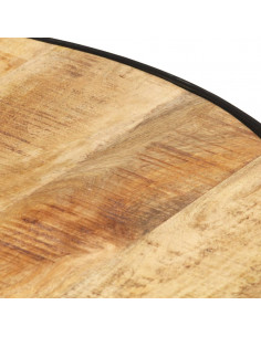 Tavolino da Caffè Nero 68x68x36 cm in Massello di Mango Grezzo