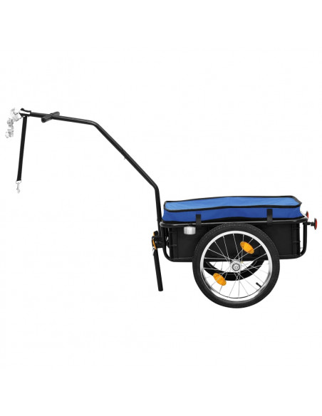 Rimorchio Bici/Carrello Manuale 155x60x83 cm in Acciaio Blu
