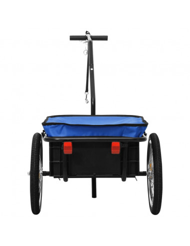 Rimorchio Bici/Carrello Manuale 155x60x83 cm in Acciaio Blu