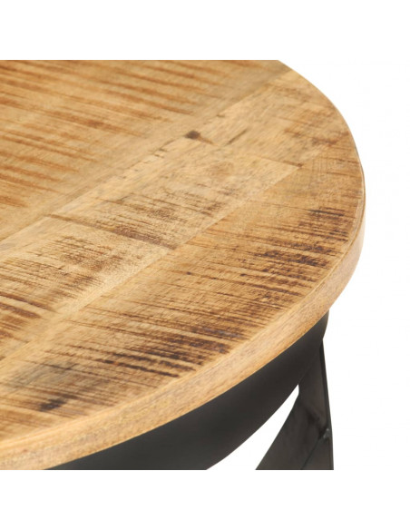 Tavolino da Caffè Ø68x43cm in Legno di Mango Grezzo