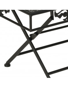 Tavolino da Caffè Pieghevole Vintage Metallo 100x50x45 cm Nero