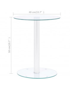 Tavolino da Caffè Trasparente 40 cm in Vetro Temperato