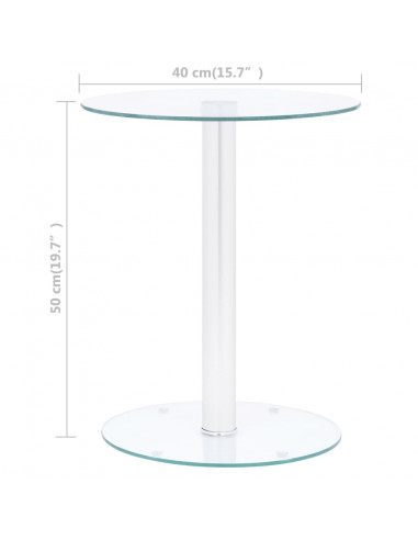 Tavolino da Caffè Trasparente 40 cm in Vetro Temperato