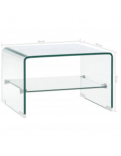 Tavolino da Caffè Trasparente 50x45x33 cm in Vetro Temperato