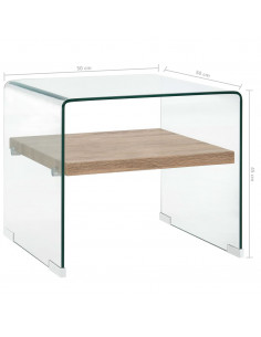 Tavolino da Caffè Trasparente 50x50x45 cm in Vetro Temperato