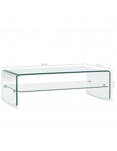 Tavolino da Caffè Trasparente 98x45x31 cm in Vetro Temperato