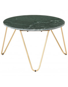 Tavolino da Caffè Verde 65x65x42 cm Pietra Vera Testura Marmo