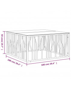 Tavolino da Salotto 100x100x50 cm in Acciaio Inox e Vetro