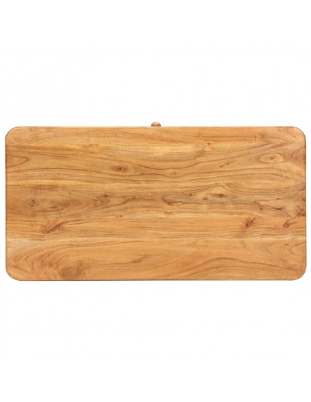 Tavolino da Salotto 100x50x40 cm in Legno Massello di Acacia
