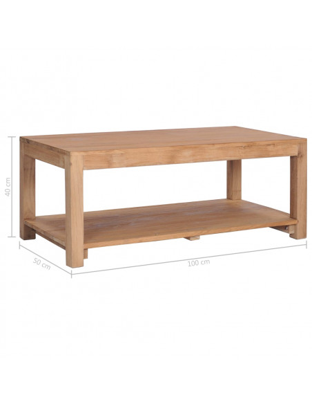 Tavolino da Salotto 100x50x40 cm in Legno Massello di Teak
