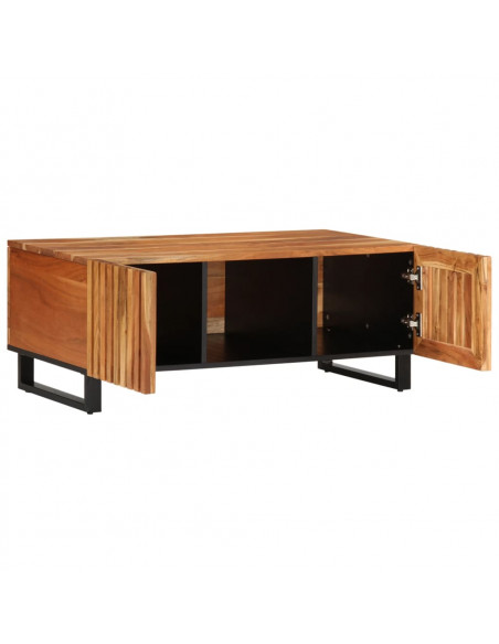 Tavolino da Salotto 100x55x40 cm in Legno Massello di Acacia