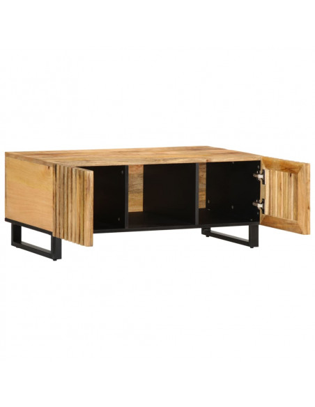 Tavolino da Salotto 100x55x40 cm Legno Massello di Mango Grezzo