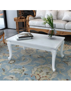 Tavolino da Salotto 100x60x42 cm Bianco Lucido
