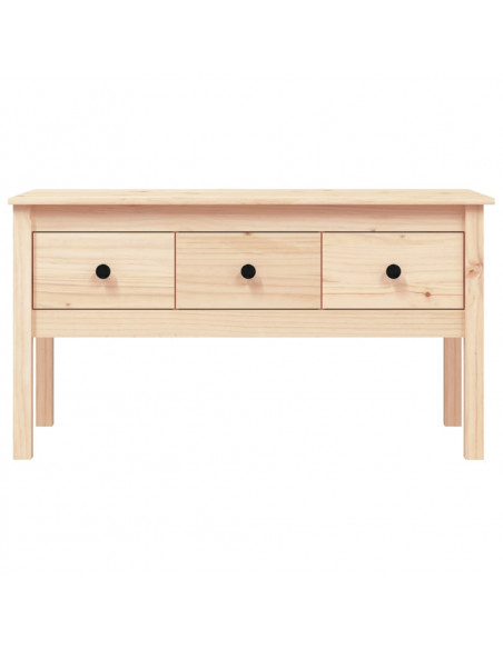 Tavolino da Salotto 102x49x55 cm in Legno Massello di Pino