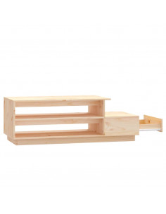 Tavolino da Salotto 120x50x40,5 cm in Legno Massello di Pino