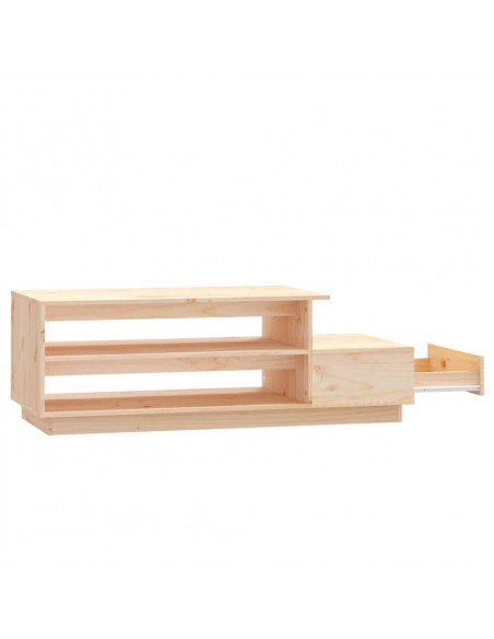 Tavolino da Salotto 120x50x40,5 cm in Legno Massello di Pino