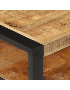 Tavolino da Salotto 120x55x40 cm in Legno Massello di Mango