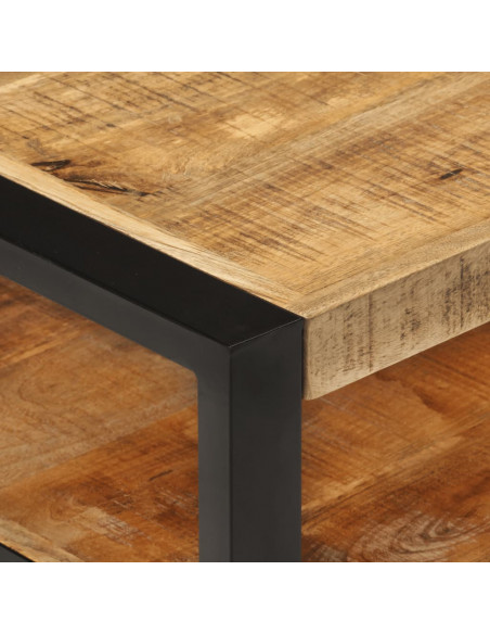 Tavolino da Salotto 120x55x40 cm in Legno Massello di Mango