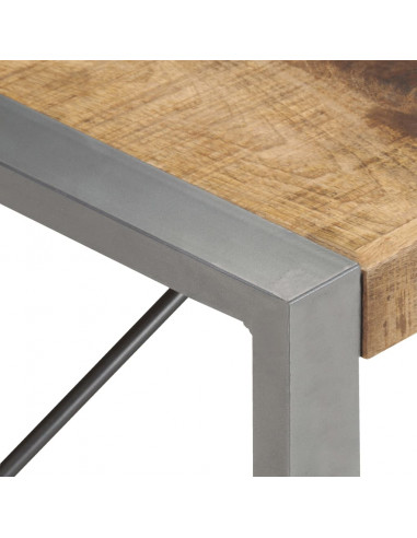 Tavolino da Salotto 140x70x40 cm in Legno di Mango Grezzo