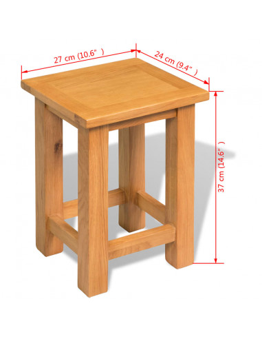 Tavolino da Salotto 27x24x37 cm in Massello di Rovere