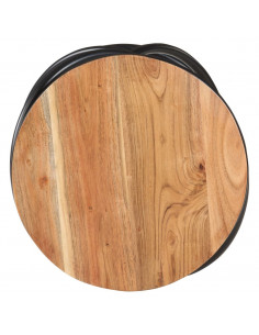 Tavolino da Salotto 40x40x52 cm in Legno Massello di Acacia