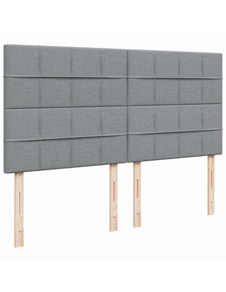Giroletto a Molle con Materasso Grigio Chiaro180x200 cm Tessuto