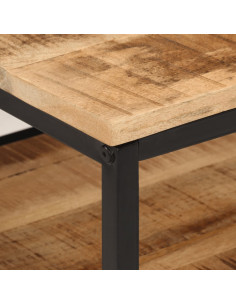 Tavolino da Salotto 45x45x35 cm Legno Massello di Mango Grezzo